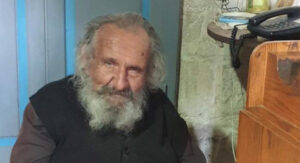 Billedet viser 86 år gamle græsk-ortodokse munk Gerissimos Vourazanidis fra 40 dages klosteret på Fristelsens Bjerg ved Jeriko